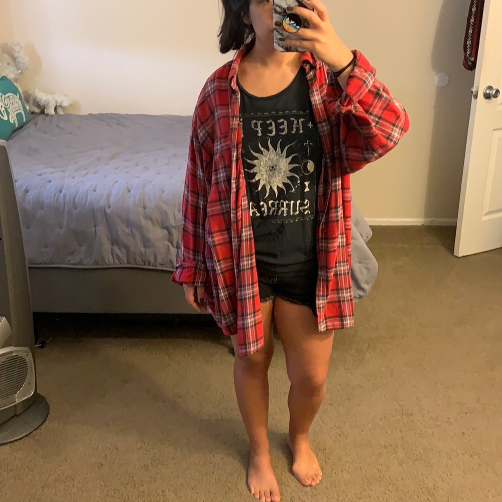 Croft & Barrow long Sleeved Button Up Red Flannel